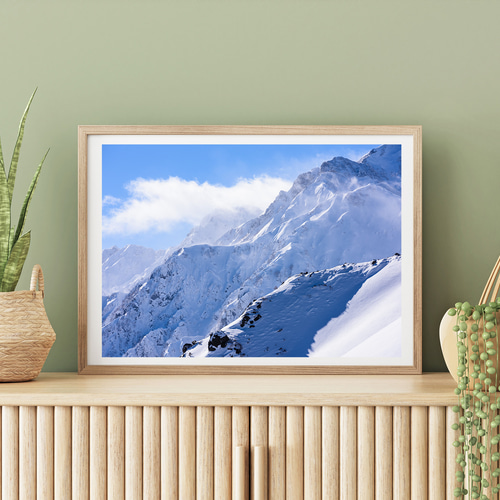 白馬五竜岳 冬景色 インテリアアートポスター IVYL-046 雪 山岳 信州