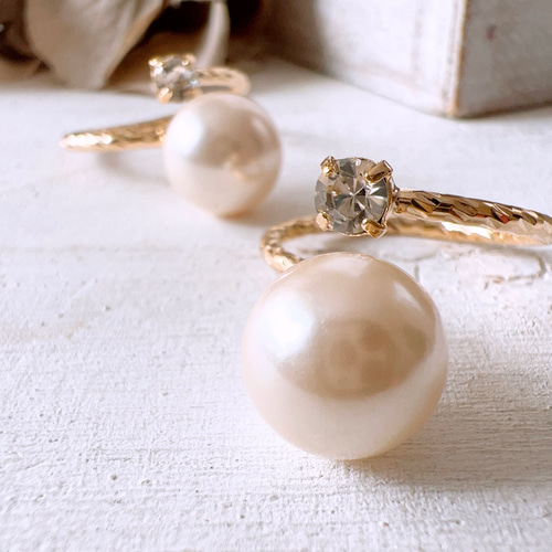 パールエレガントリング】約11号 (艶ありパール10mm) 指輪・リング