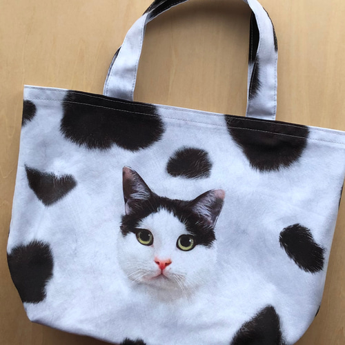 ちょこっとバッグ・シュシュのセット ハチワレ猫 トートバッグ