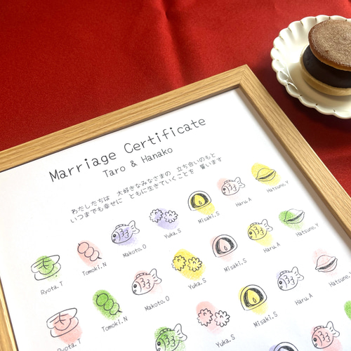 和菓子の結婚証明書 スイーツ】ゲスト参加型 その他オーダー
