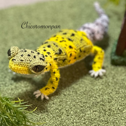 あみぐるみレオパ ハイイエロー あみぐるみ Chicoromonpan shop