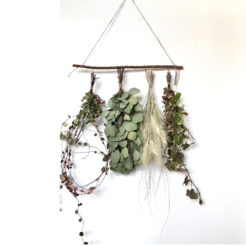 ドライフラワー スワッグ ガーランド ナチュラル カントリー ユーカリ 貝細工 予約販売】枝のガーランド ユーカリ グリーン スワッグ 大きめ4種