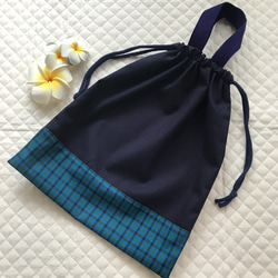 ♡ちこ様♡レッスンバッグ　体操服袋　水筒カバー　緑チェック　入園入学　オーダー ♡ Haruharu810様♡レッスンバッグ 水筒カバー 肩紐 緑チェック