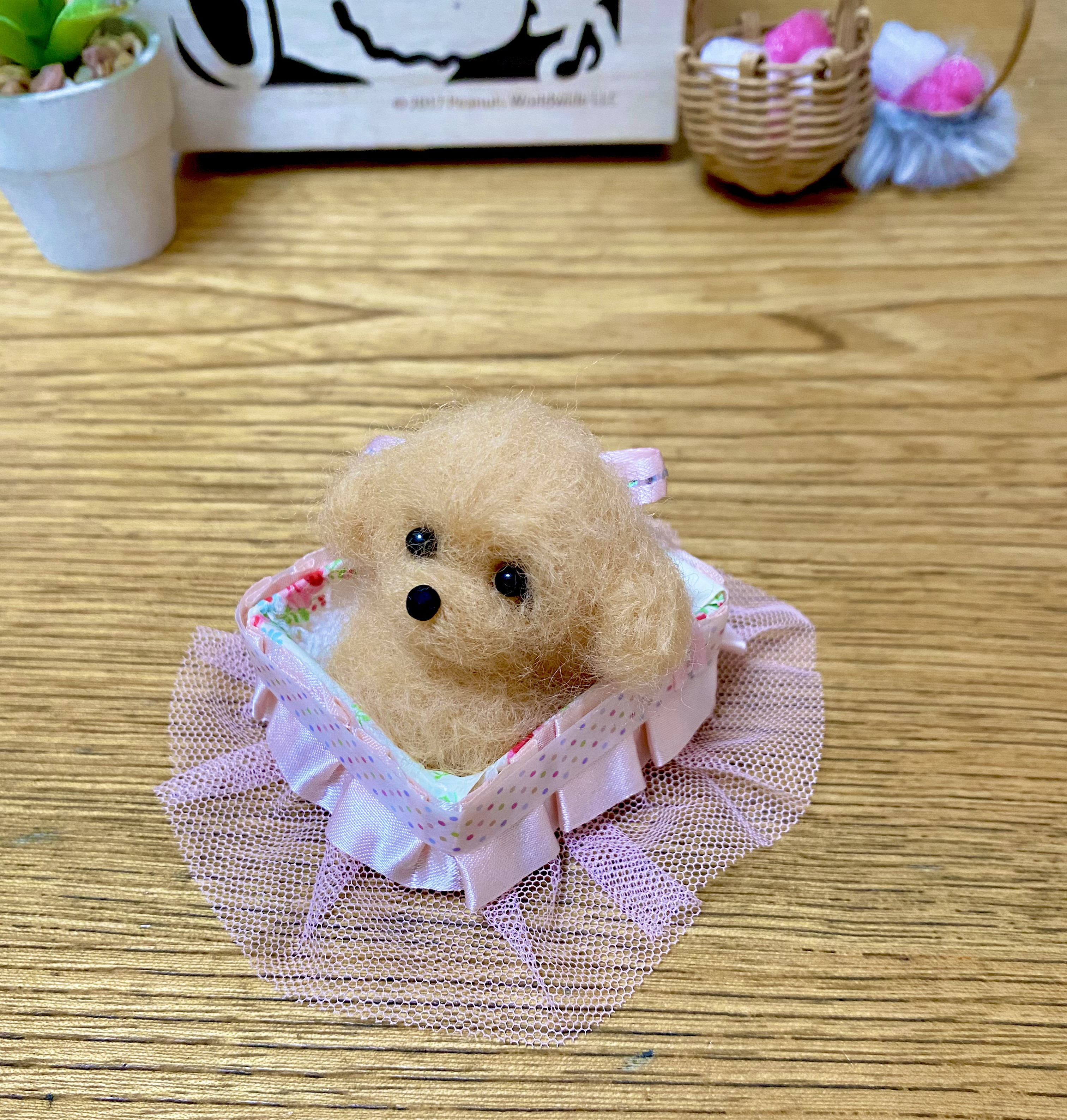 見本]トイプードル 羊毛フェルト マスコット 辛かっ