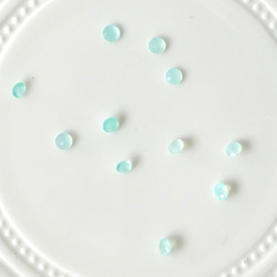 3mmブルーオパールの一粒ピアス　サージカルステンレス　シンプル　小さい　10月誕生石　春　ミント　母の日 4枚目の画像