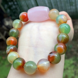 天然石 メノウブレスレット ブレスレット グリーン孔雀瑪瑙