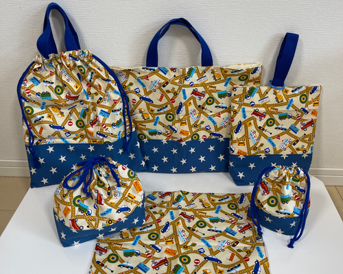 専用です＊レッスンバッグ　6点 通園バッグ☆32×43マチ6cm☆【さくらんぼ柄】☆TB.33 幼稚園