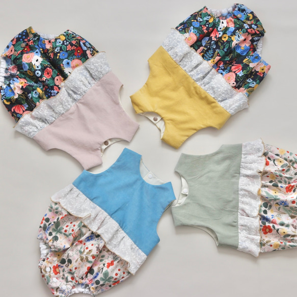 嬰兒春季連身褲/多種顏色/花卉圖案/嬰兒禮物 第6張的照片