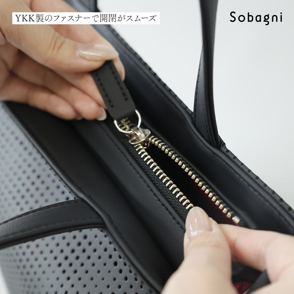 ★エシカルレザーSobagni（ソバニ）★おしゃれなミニトートのTRICK TOTE★ホワイト×ホワイト 14枚目の画像