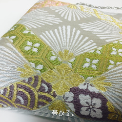 ＊Handbag ✳︎ハンドバッグ✳︎西陣✳︎パステルカラー✳︎未使用品帯✳︎ 6枚目の画像