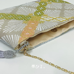 ＊Handbag ✳︎ハンドバッグ✳︎西陣✳︎パステルカラー✳︎未使用品帯✳︎ 4枚目の画像