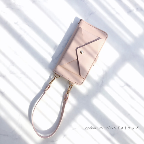 iPhone13mini 縦型手帳型　ホワイト×２個　カードポケット付き iPhoneケース】 ZIPポケットミラー付き背面手帳PUレザー LOGO