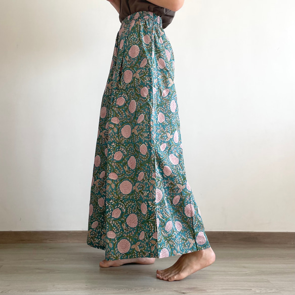 【96cm丈】Skirt Pants | Emerald 2枚目の画像