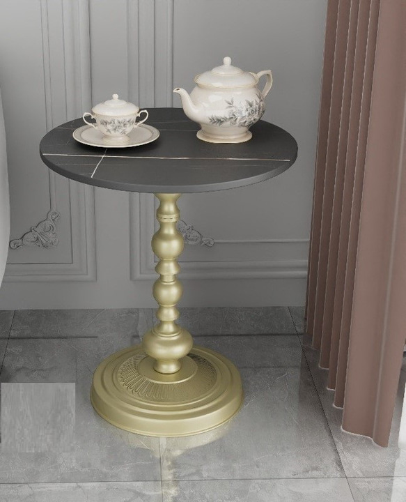 ヨーロッパ風サイドテーブル スレート天板 おしゃれ かわいい インテリア コーヒーテーブル ch-647 3枚目の画像