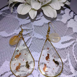 ㊼ハンドメイド♡キャットレジンピアス ピアス（フック・チェーン