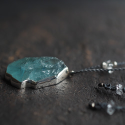 aquamarine silver necklace (ukou) 10枚目の画像