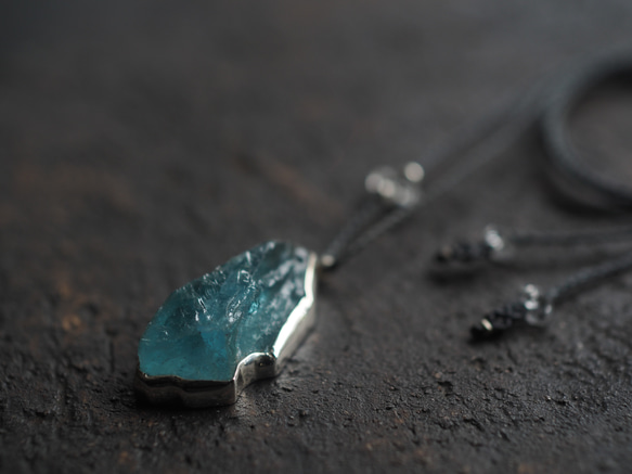 aquamarine silver necklace (ukou) 7枚目の画像
