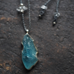 aquamarine silver necklace (ukou) 2枚目の画像