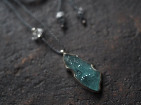 aquamarine silver necklace (ukou) 4枚目の画像