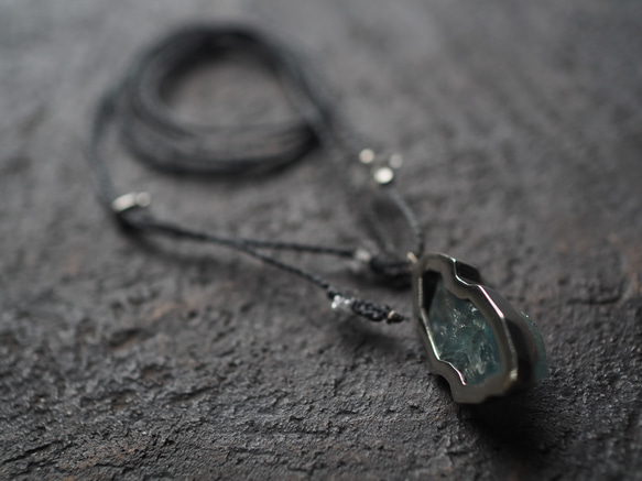 aquamarine silver necklace (ukou) 12枚目の画像