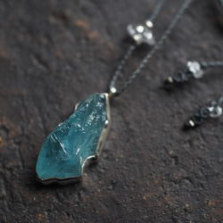 aquamarine silver necklace (ukou) 3枚目の画像