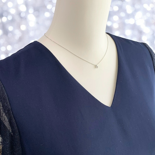 つけっぱなしOK！【希少石】リビアングラスの一粒ネックレス