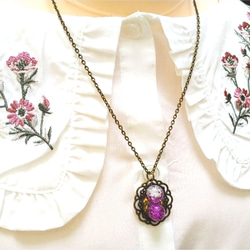 紫式部の実ペンダント（紫ver）メルヘン・姫・可愛い・アンティーク・ネックレス 4枚目の画像