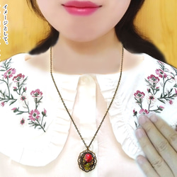 紫式部の実ペンダント（赤ver）メルヘン・姫・可愛い・アンティーク・ネックレス 6枚目の画像