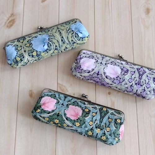V&Aウィリアムモリス がま口ペンケース 口金19.5cm ピンパネル 