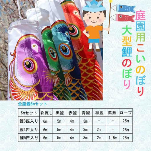 鯉のぼり こいのぼり 鯉3,4,5匹 吹流し6m 大型 【特選】お庭 最 鯉のぼり こいのぼり 鯉3,4,5匹 吹流し6m 大型 【特選】お庭 最