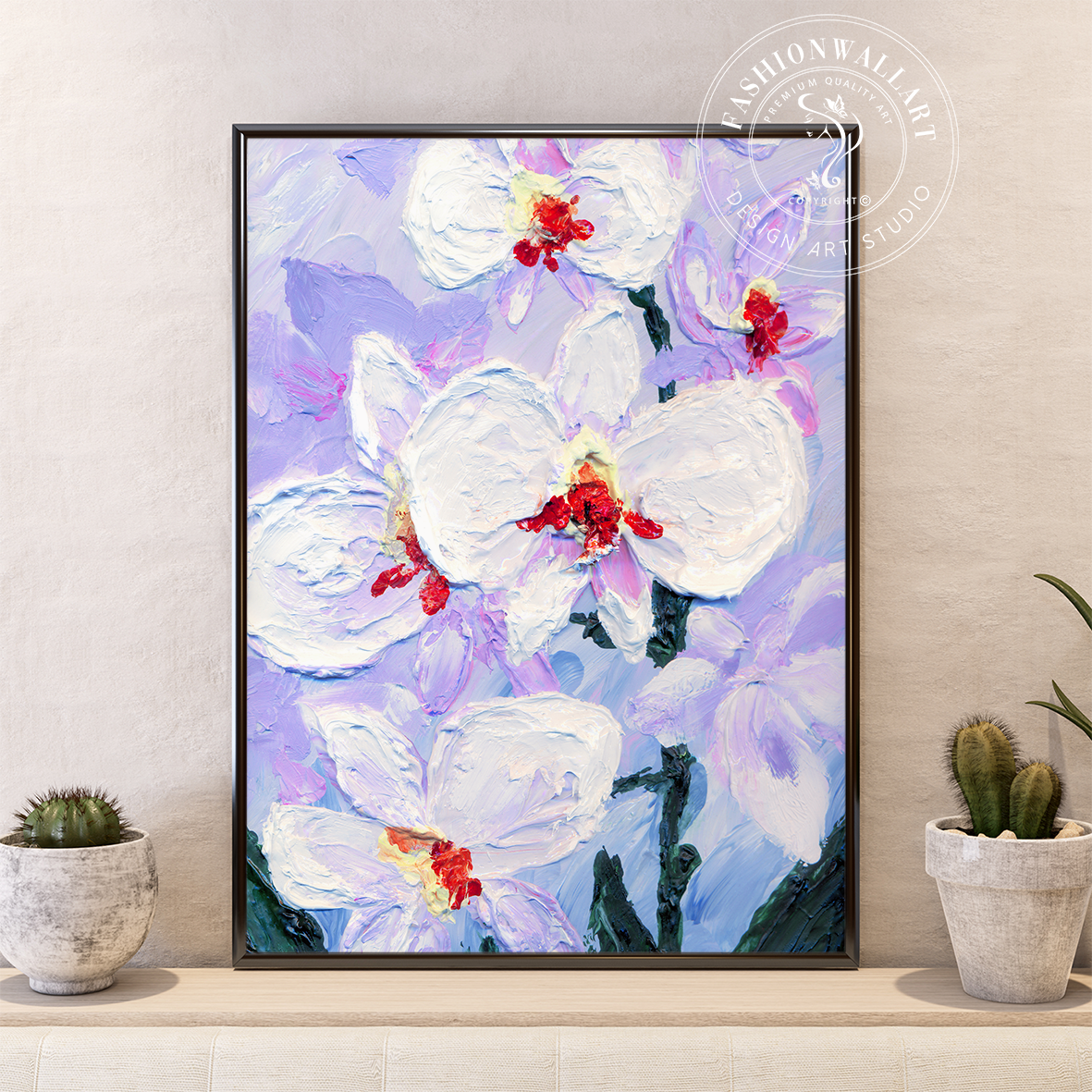 優れた品質 クリスタルの花瓶と淡い花達 絵画 アートポスター 絵画