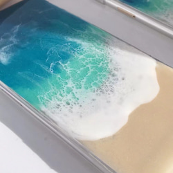 iPhone15 14 13 ケース レジンオーシャンアート シェル スマホケース 海波アート Andriod全機種対応 3枚目の画像