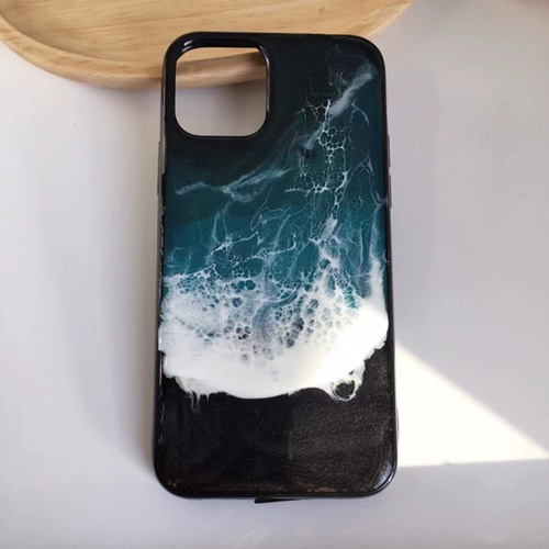 携帯ケース スマホケース オーダー レジンアート 海 iPhone
