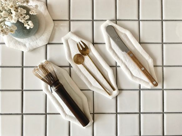 オクトゴナルカトラリーマット(S) ベルギーリネン おやつマット