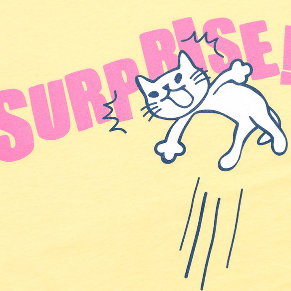 SCOPYネコTシャツ「SURPRISE!」  クリーム 3枚目の画像