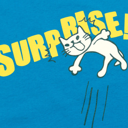 SCOPYネコTシャツ「SURPRISE!」  ブルー 3枚目の画像