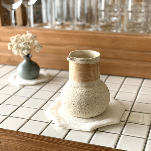 オクトゴナルポットマット 高品質ベルギーリネン 八角形 テーブル