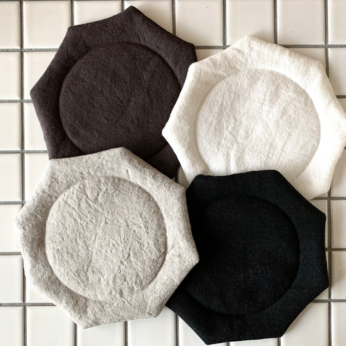 オクトゴナルポットマット 高品質ベルギーリネン 八角形 テーブル