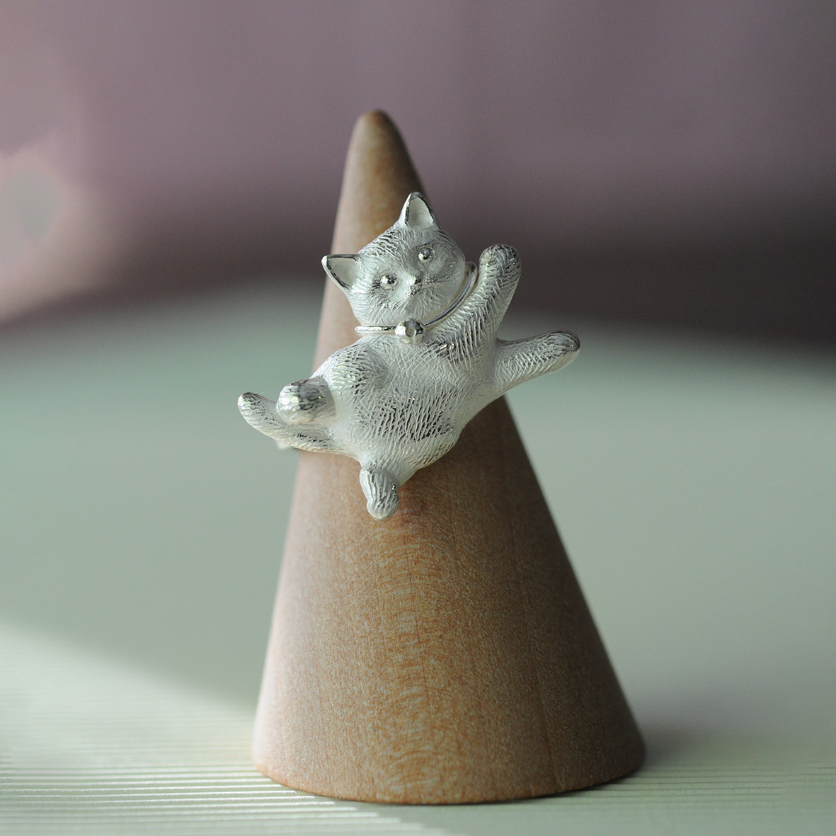 ころっところがるニャン　SILVER925  ねこ リング