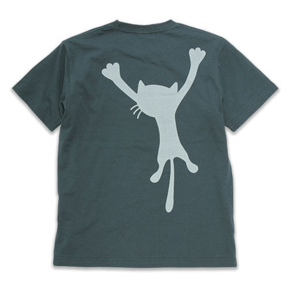SCOPYネコTシャツ「猫背」  スレート 2枚目の画像