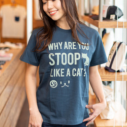 SCOPYネコTシャツ「猫背」  スレート 5枚目の画像