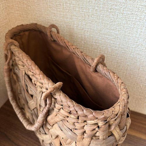 国産山葡萄 山葡萄かごバッグ 手作り 籠バッグ 乱れ編み 内布 国産山葡萄 山葡萄かごバッグ 手作り 籠バッグ 乱れ編み 内布