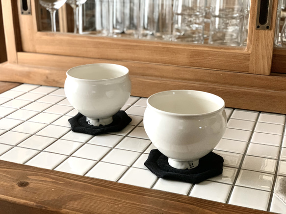 オクトゴナルコースター　高品質ベルギーリネン　テーブルマット　おやつマット　八角形　テーブルウェア　おうちカフェ 5枚目の画像