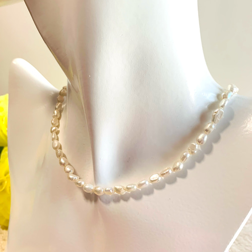 ハレの日のネックレス バロックパールネックレス シンプルネックレス  