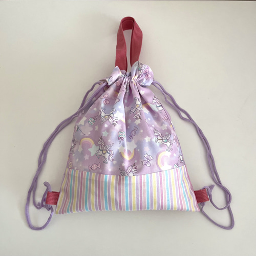ユニコーン柄の入園入学グッズ6点セット レッスンバッグ lino_bobbin