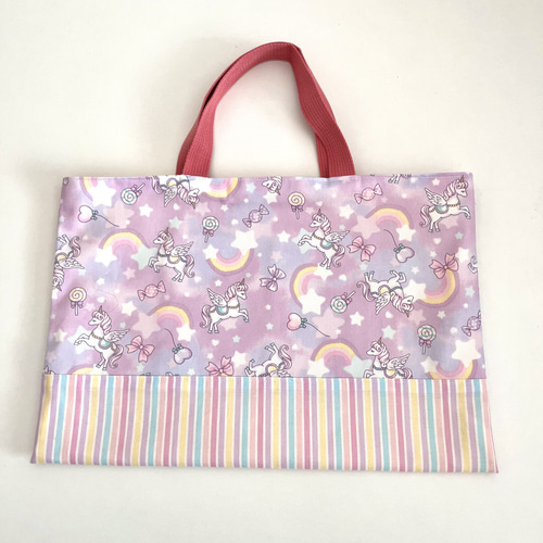 ユニコーン柄の入園入学グッズ6点セット レッスンバッグ lino_bobbin 