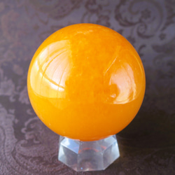 【Creema限定福袋】オレンジカルサイト スフィアA 70mm Orange calcite sphere 1枚目の画像