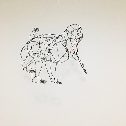 ワイヤーアート ワイヤークラフト 猿 サル さる 申 干支 裏干支 立体