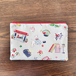 キャスキッドソン 新作 ハンドメイド ミント 花柄 たっぷり入る がま口