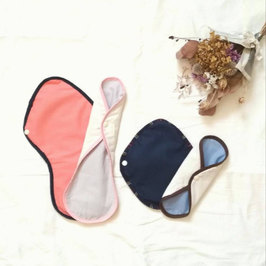 カラーカスタムできる オーガニックコットン布ナプキン 昼用・夜用【4枚セット】